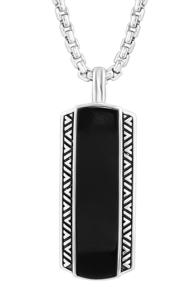 Onyx Pendant Necklace, Alternate, color, BLACK