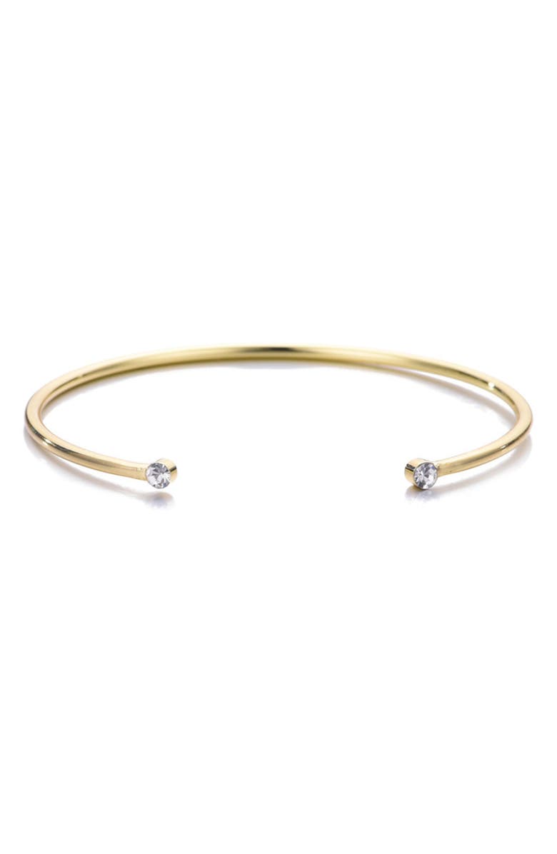 Adornia Crystal Endcap Cuff Bracelet, Main, color, Gold