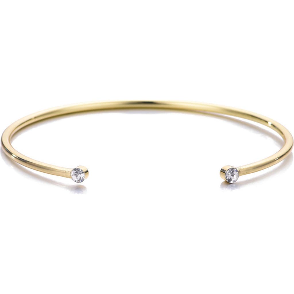Adornia Crystal Endcap Cuff Bracelet In Gold