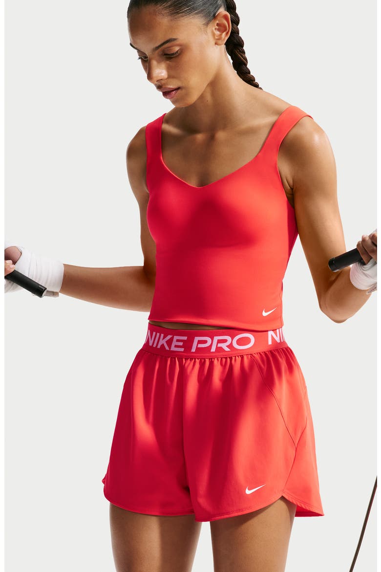 Pro Dri-FIT Shorts, Alternate, color, LIGHT CRIMSON/ WHITE
