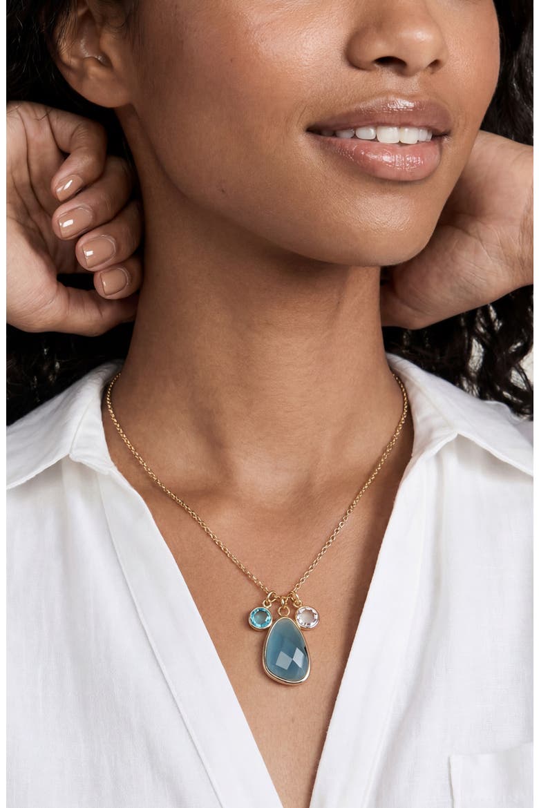Crystal Drop Pendant Necklace, Alternate, color, BLUE