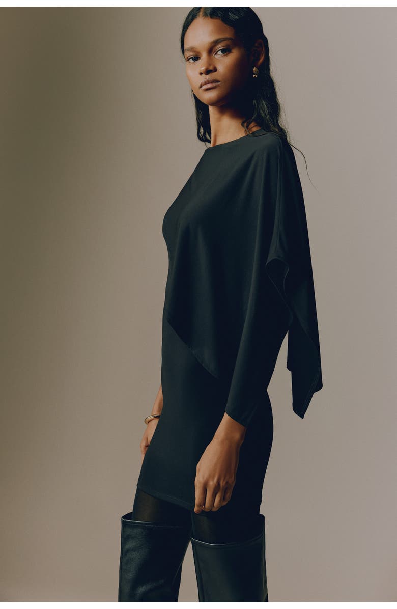 H&M Cape-detail Mini Dress, Alternate, color, 