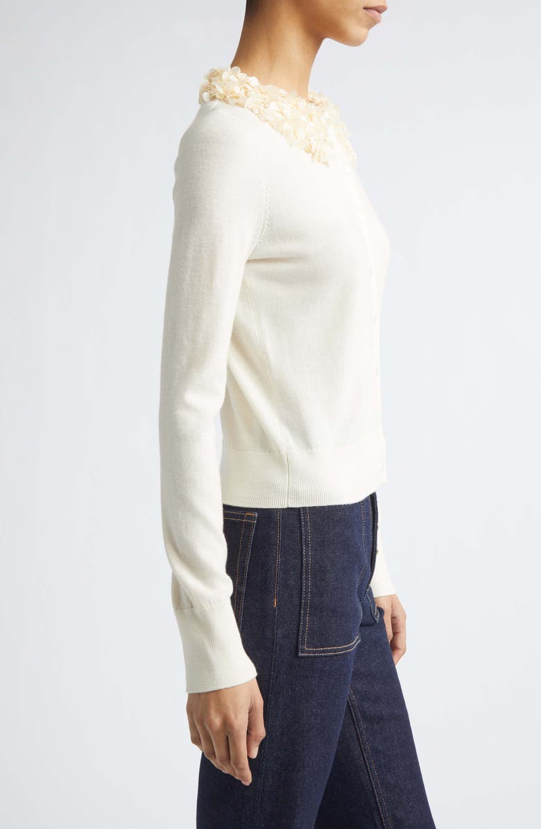 Ulla Johnson Anna Embellished Wool Cardigan, Alternate, color, Pearled Ivory