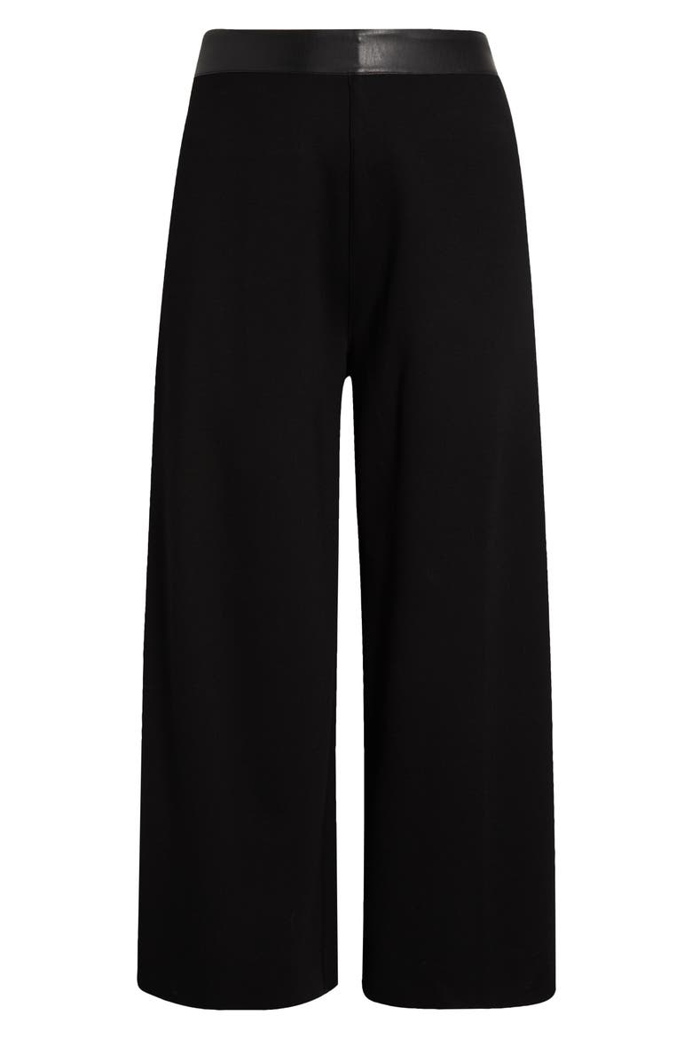 Denver High Waist Ankle Wide Leg Ponte Pants, Alternate, color, BLACK