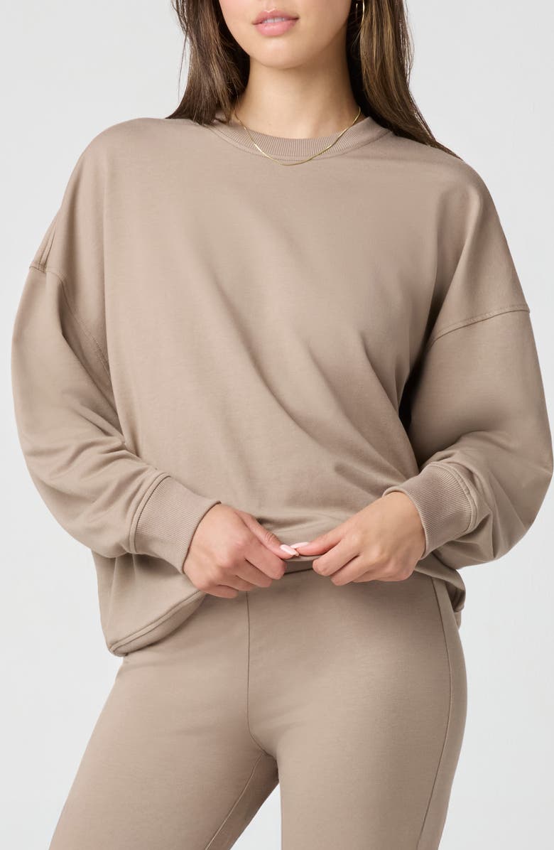 Florence by Mills Sporty Terry Crew Sweatshirt, Main, color, Taupe