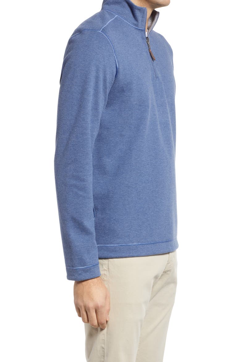 Reversible Quarter Zip Pullover, Alternate, color, BLUE/ LIGHT GRAY