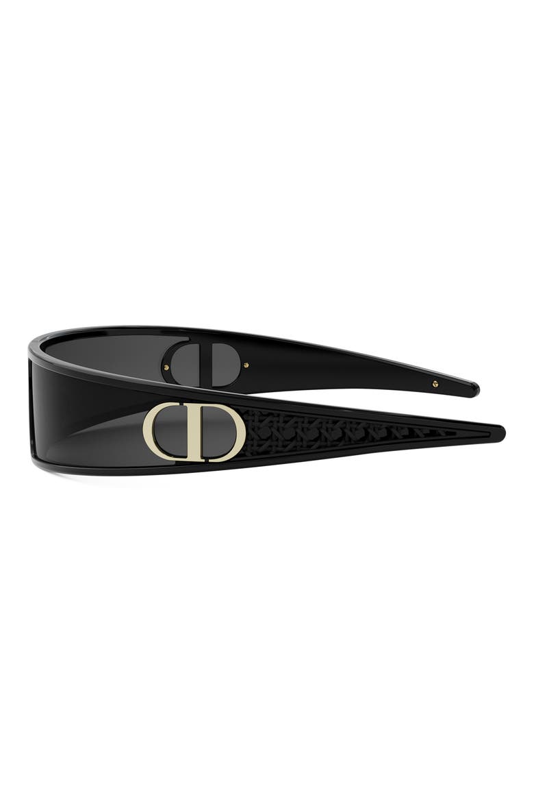 VeryDior M1U 91mm Mask Sunglasses, Alternate, color, SHINY BLACK / SMOKE