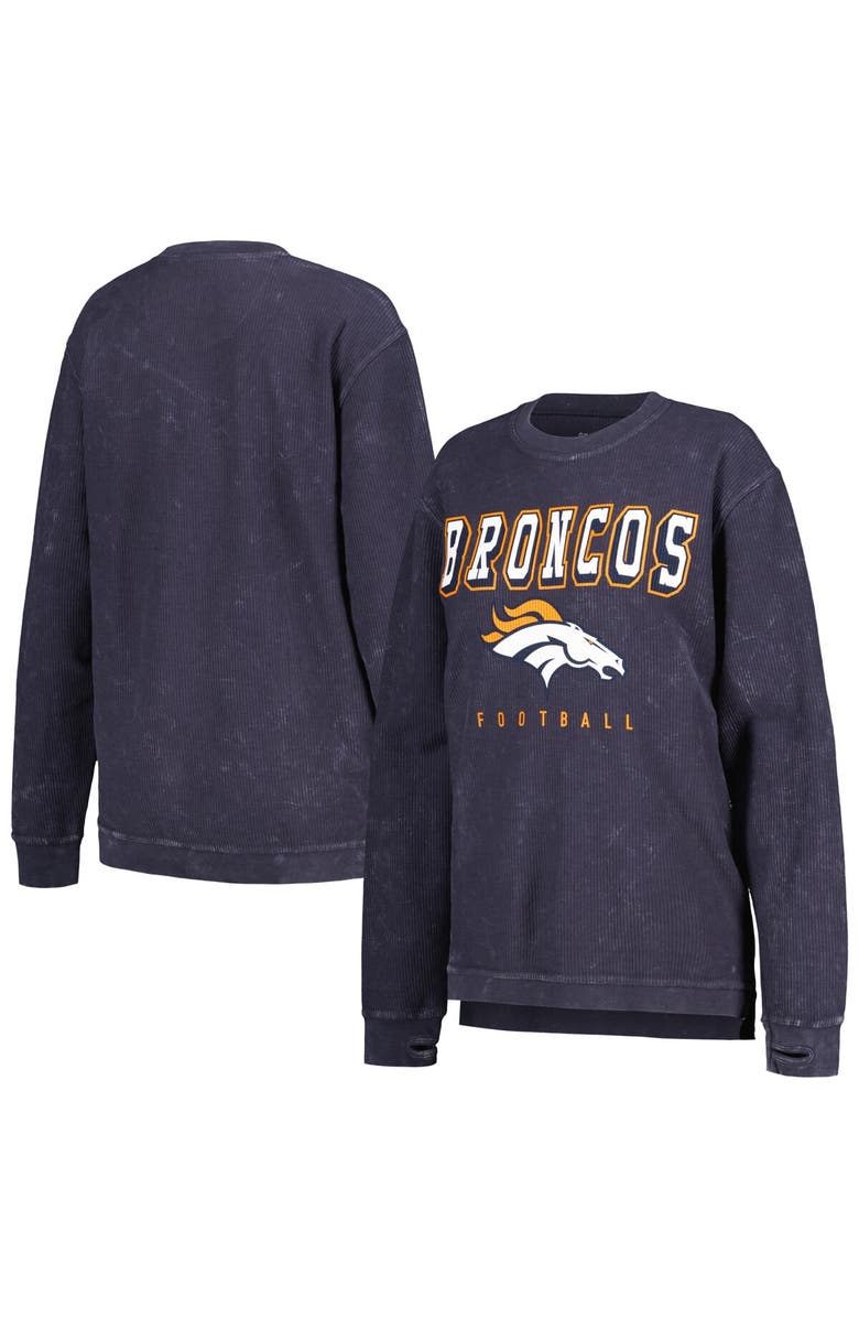 G-III 4HER BY CARL BANKS Women's G-III 4Her by Carl Banks Navy Denver Broncos Comfy Cord Pullover Sweatshirt, Main, color, Navy