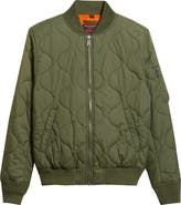 Schott NYC Dumbbell Quilted MA-1 Ripstop Nylon Bomber Jacket