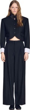 SANDRO Short jacket with standing collar