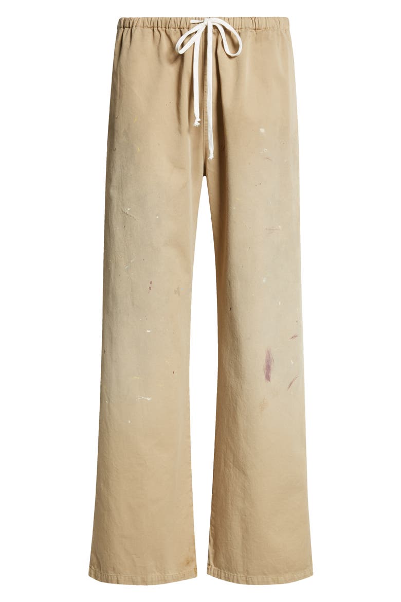 MM6 Maison Margiela Paint Splatter Wide Leg Gabardine Pants (Men
