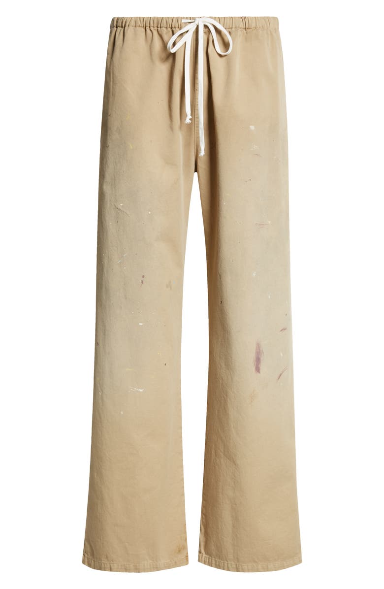 MM6 Maison Margiela Paint Splatter Wide Leg Gabardine Pants, Alternate, color, 