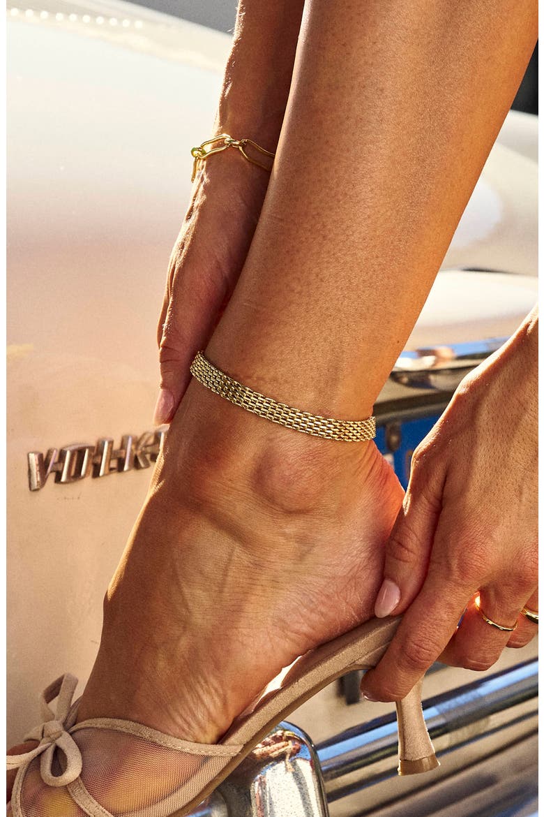 Layton Mesh Chain Anklet, Alternate, color, GOLD