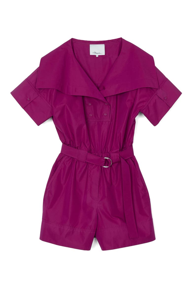 Utility Belted Romper, Main, color, MULBERRY