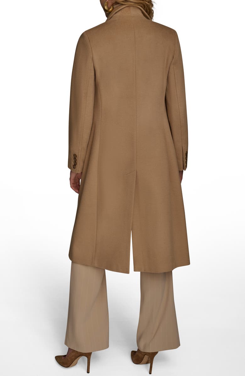 Donna Karan New York Tailored Double Breasted Wool Blend Coat, Alternate, color, Camel
