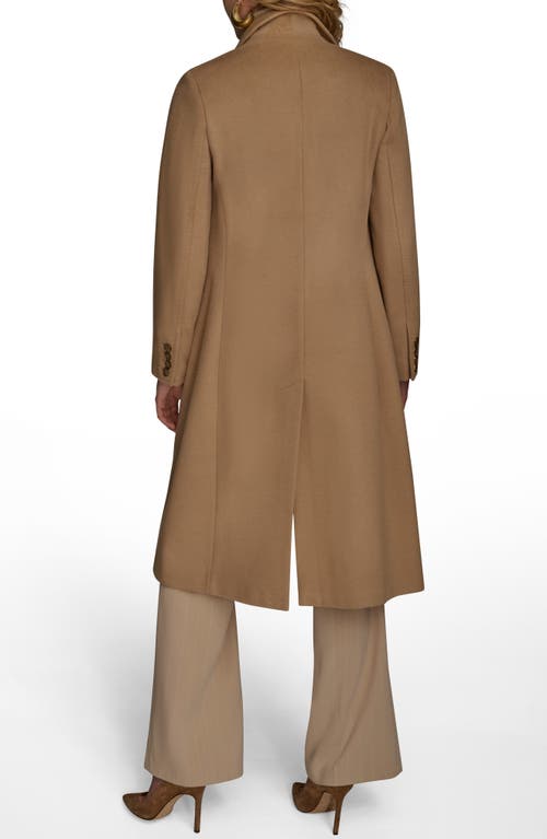 Donna Karan New York Tailored Double Breasted Wool Blend Coat In Brown
