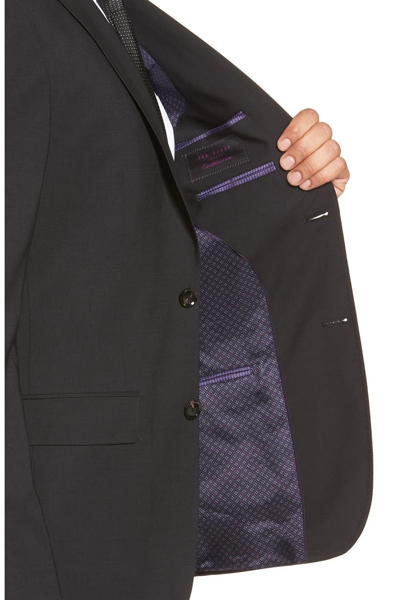 Jay Trim Fit Solid Wool Suit, Alternate, color, BLACK