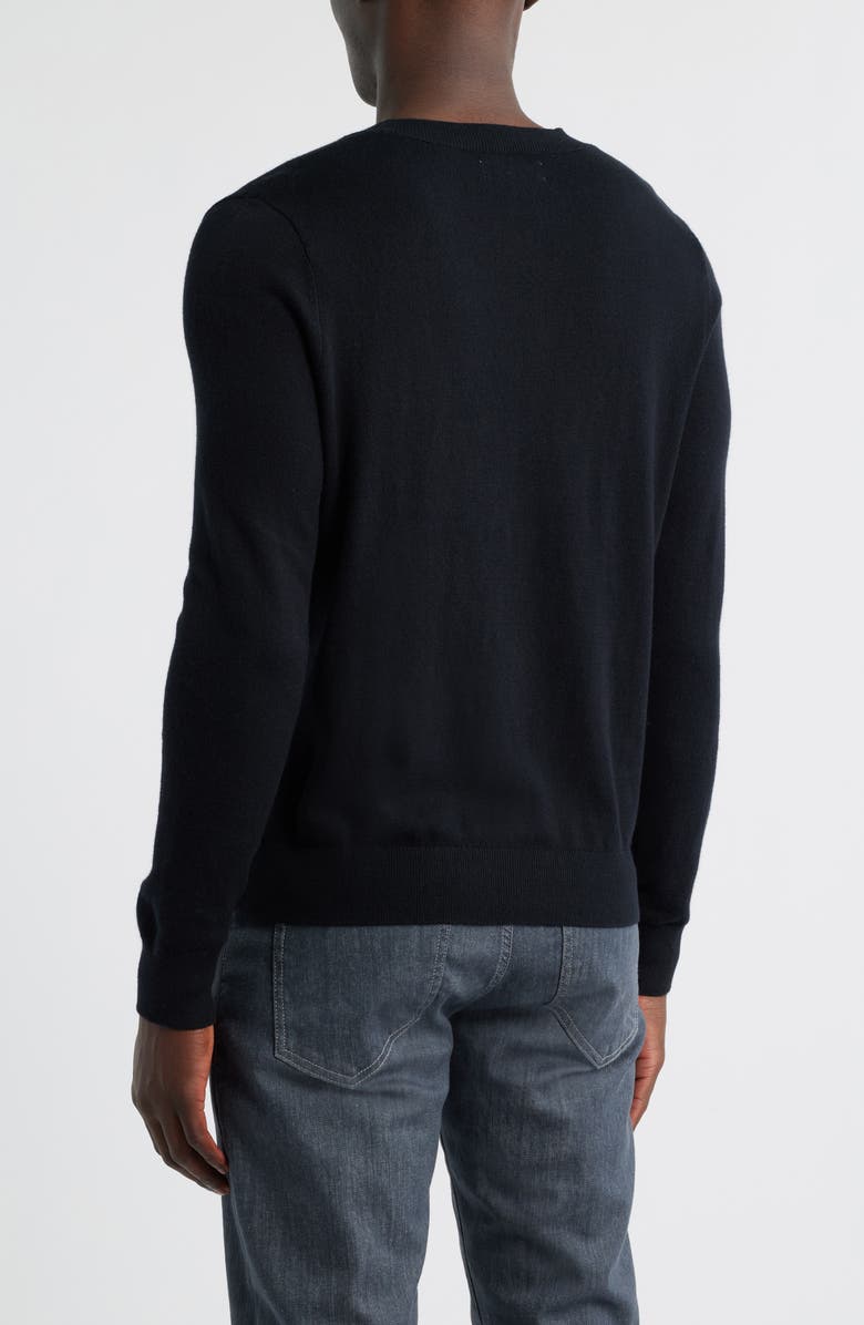 Nordstrom Crewneck Cotton & Cashmere Sweater, Alternate, color, Black Caviar
