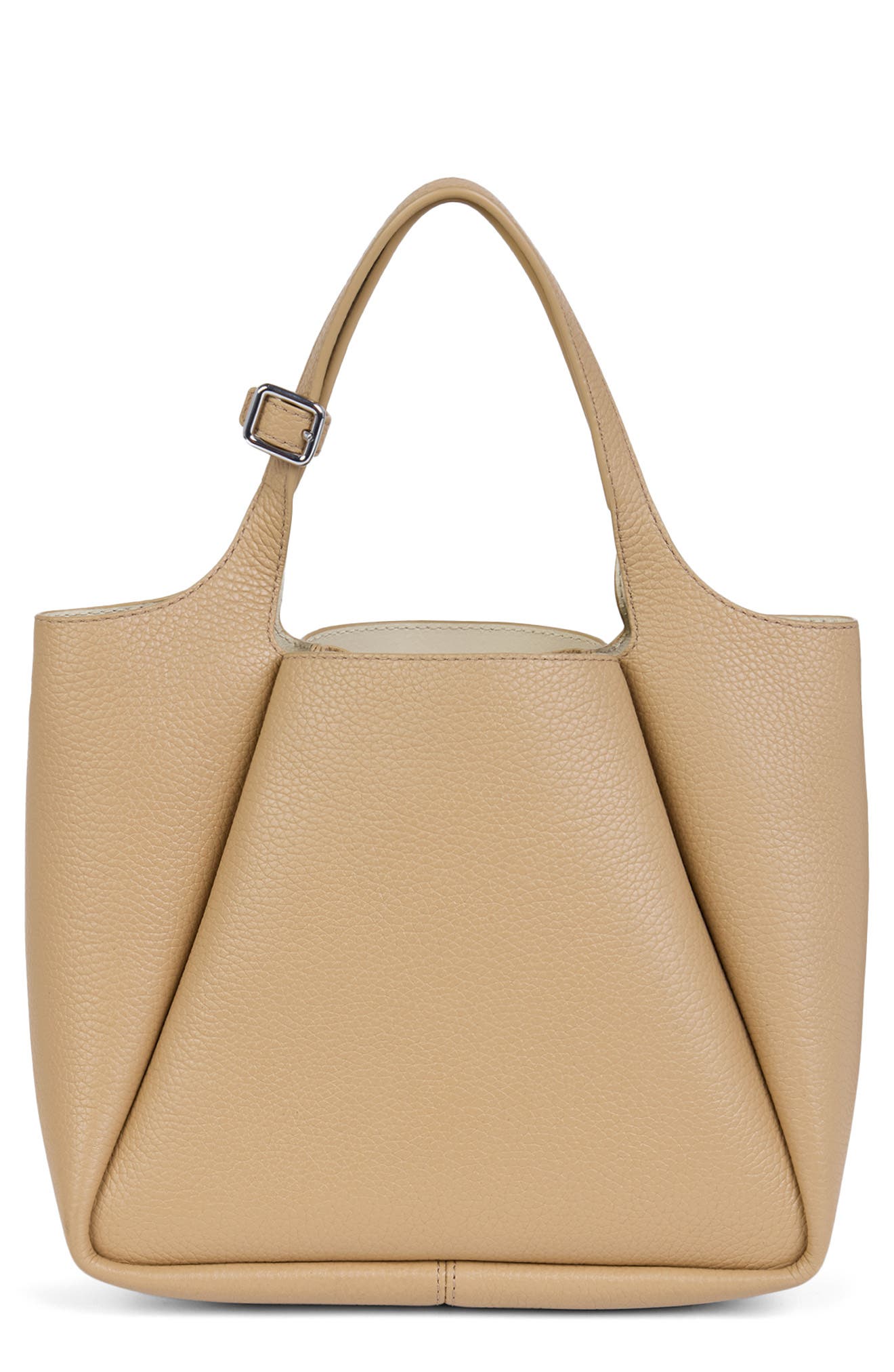 Trapeze Leather Bucket Bag, Main, color, CAMEL MULTI