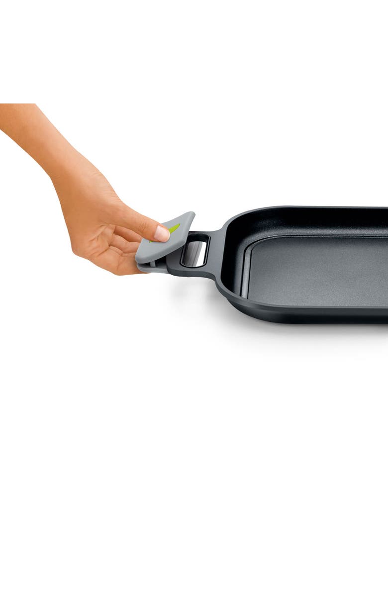 BRA Cookware Ceramic Nonstick Griddle with Removable Handles, 12.6 x 9.4-Inch, Alternate, color, Black