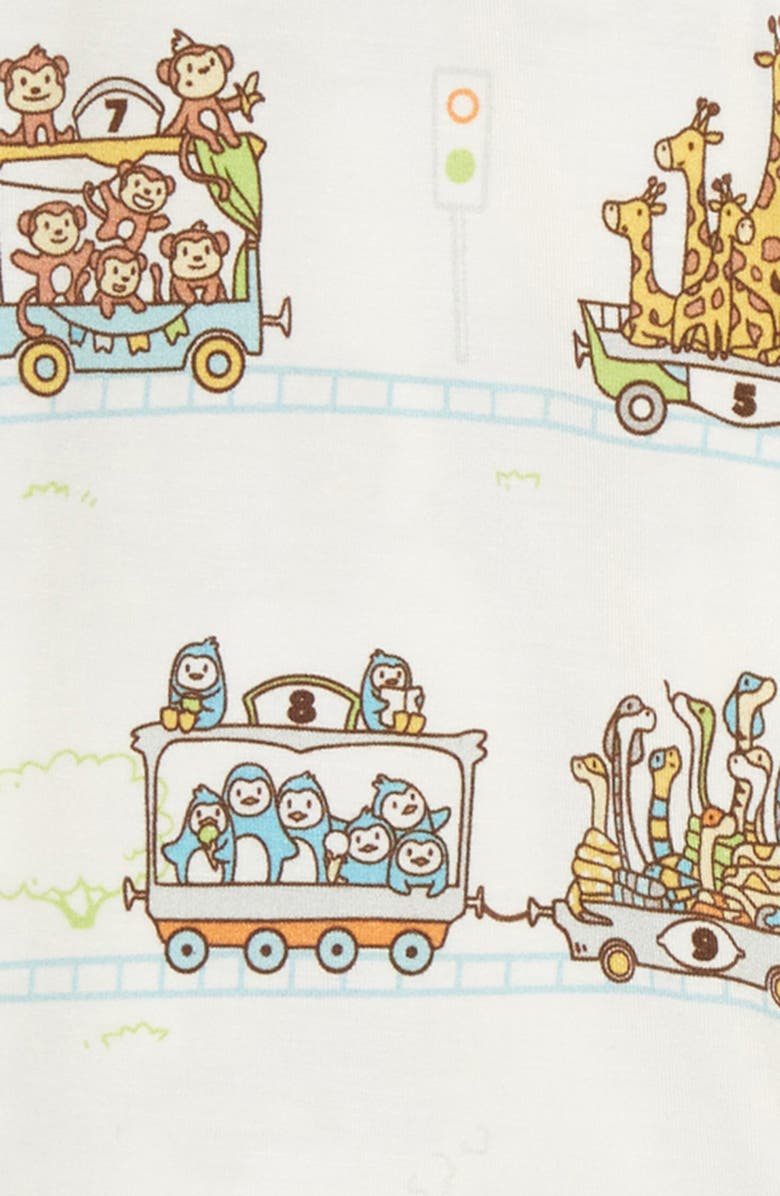 Bellabu Bear Kids' Zoo Train Convertible Footie Pajamas, Alternate, color, 