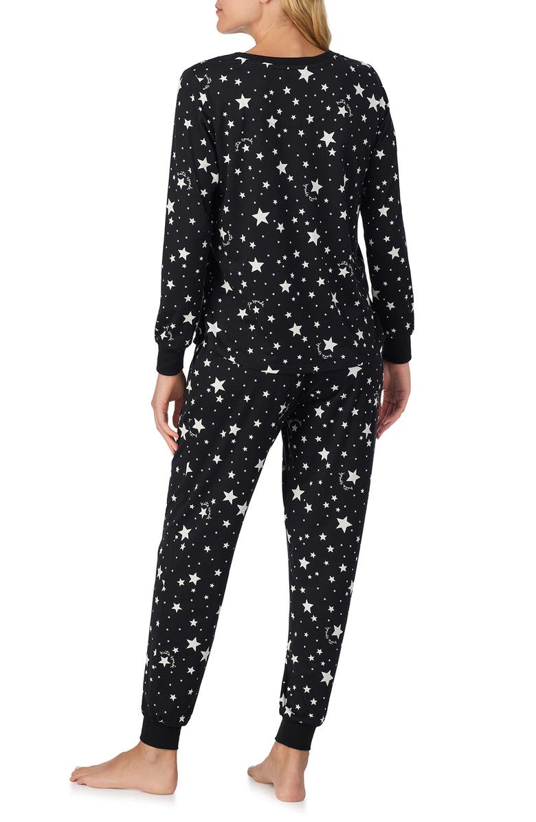 Kate Spade New York print pajamas, Alternate, color, Black Print