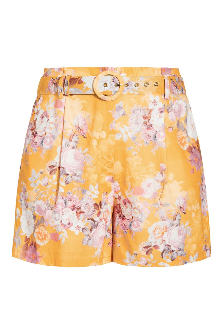 Lisbon Linen Blend Shorts, Alternate, color, GOLD LISBON