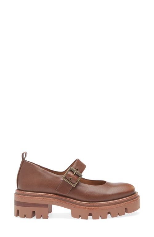 Korks Veronika Mary Jane Flat In Brown