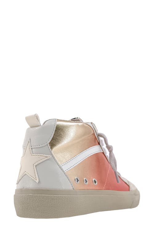 Shushop Riley Mid Top Sneaker In Gold