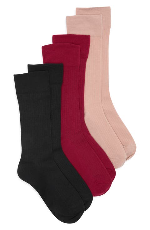 3-Pack Wide Rib Crew Socks
