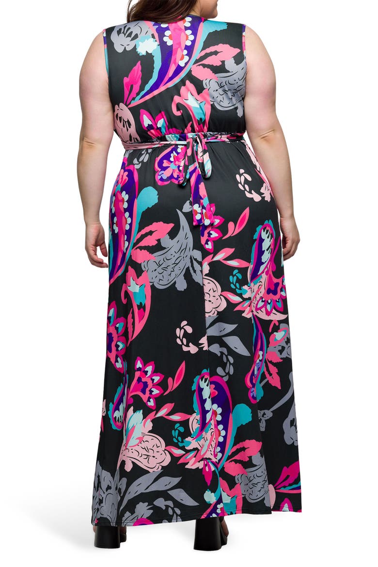 V-Neck Sleeveless Maxi Dress, Alternate, color, PINK MULTI