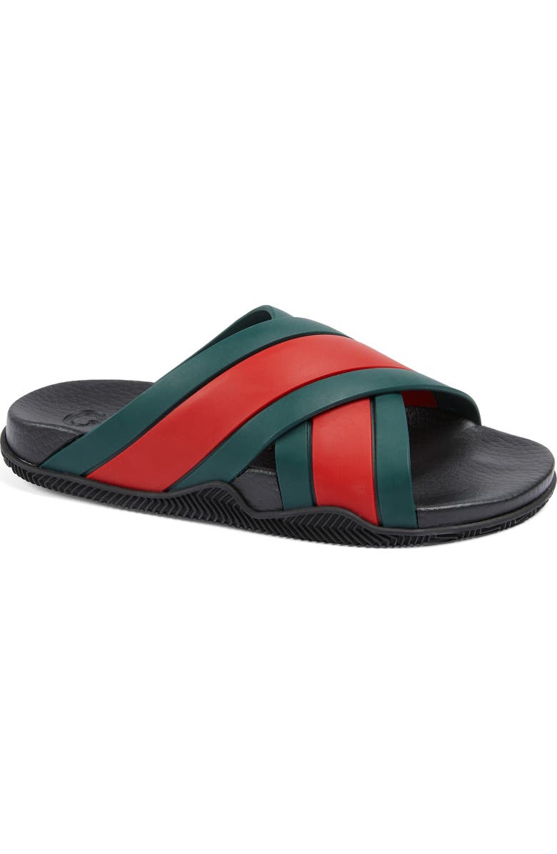 Gucci Agrado Web Stripe Slide Sandal, Main, color,