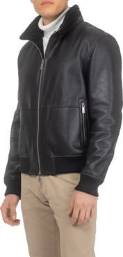 GORSKI Men's Genuine Shearling Lamb Bomber Jacket
