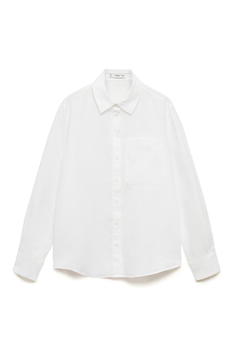 Linen Button-Up Shirt, Alternate, color, OFF WHITE