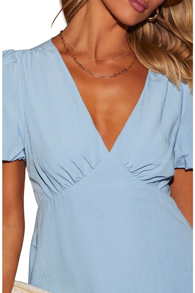 Maddy Bubble Sleeve Babydoll Minidress, Alternate, color, LIGHT BLUE