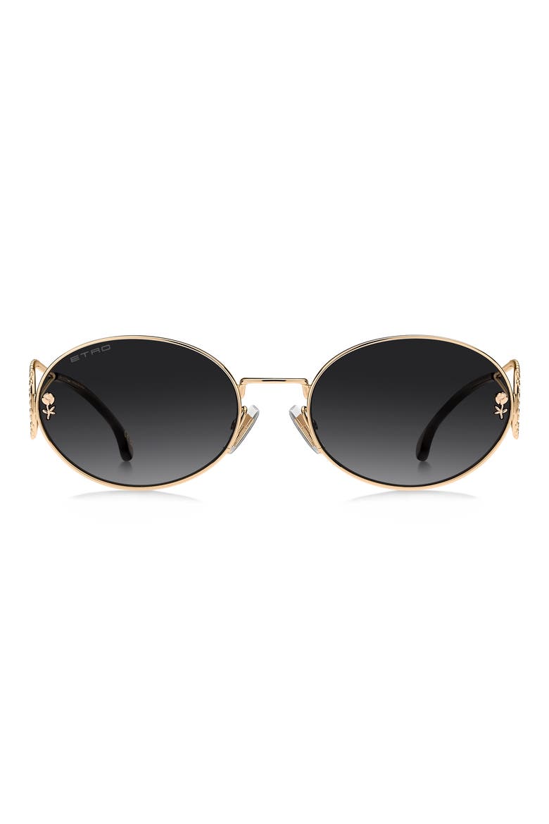 57mm Oval Sunglasses, Main, color, ROSE GOLD/ DARK GREY SF