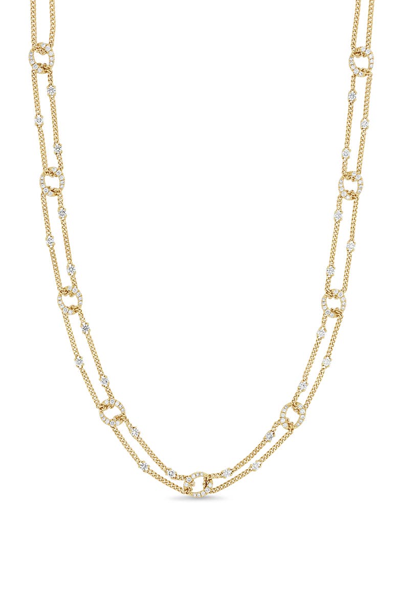 18K Gold Varda Natural Diamond Tennis Necklace (Online Trunk Show), Main, color, 18K YELLOW GOLD/ DIAMOND