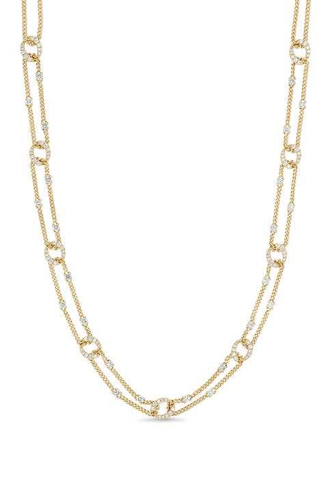 18K Gold Varda Natural Diamond Tennis Necklace