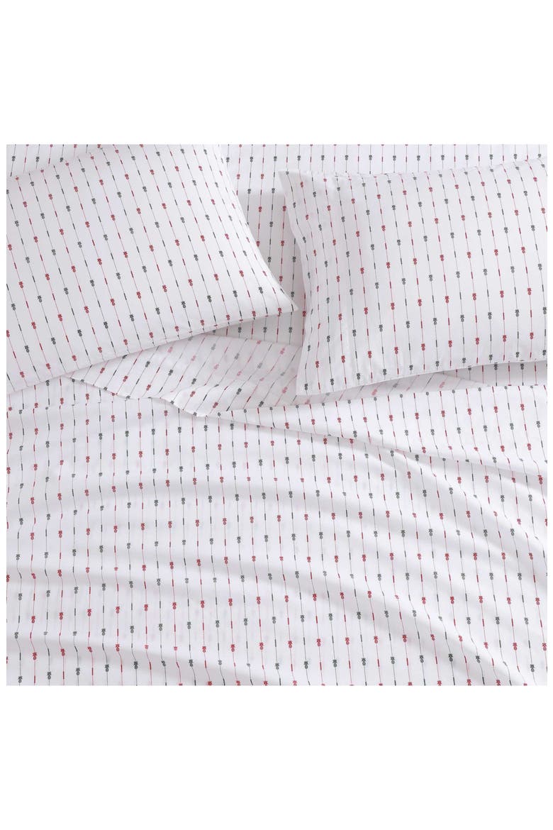Pineapple Pinestripe Cotton Sateen Sheet Set, Alternate, color, WHITE MULTI