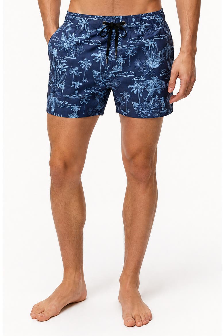 Stretch Volley Swim Trunks, Alternate, color, NAVY MULTI