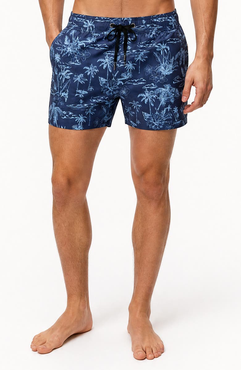 Onia Stretch Volley Swim Trunks, Alternate, color, Navy Multi