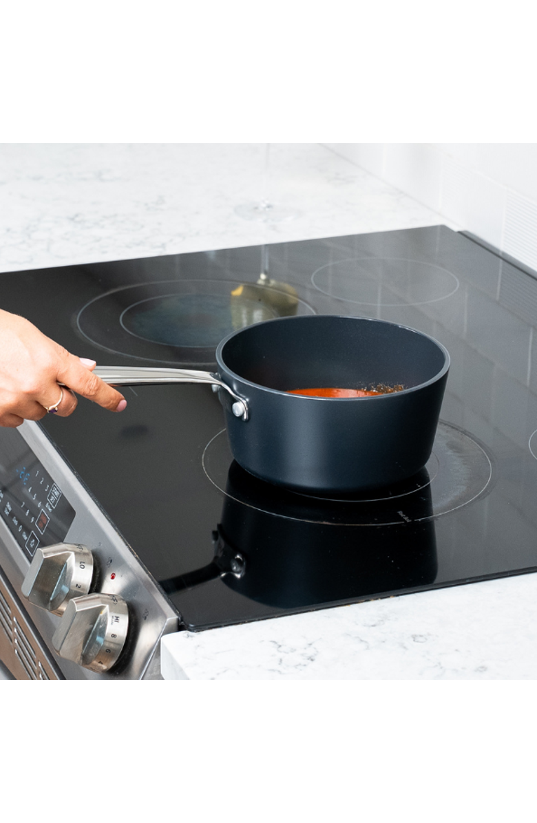 Alva Maestro Nonstick Ceramic Saucepan with Lid 2 Qt., Alternate, color, Black