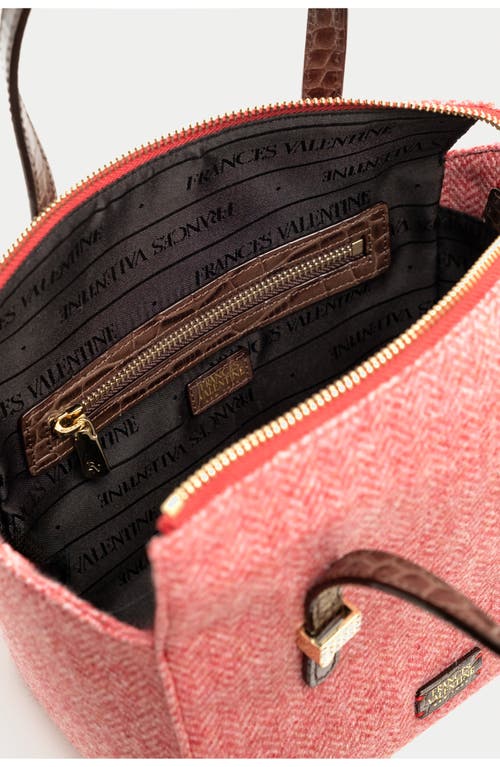 Frances Valentine Boxy Herringbone Bag In Pink