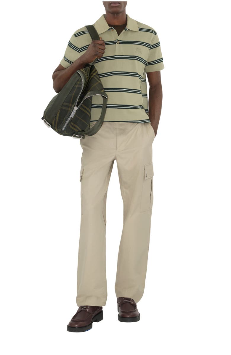 Burberry Striped Cotton Polo Shirt, Main, color, Shire