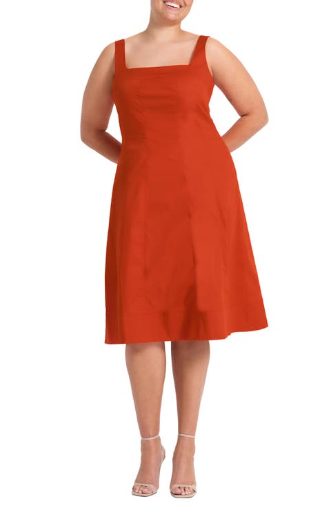 Rohanna Stretch Cotton Midi Dress (Plus)