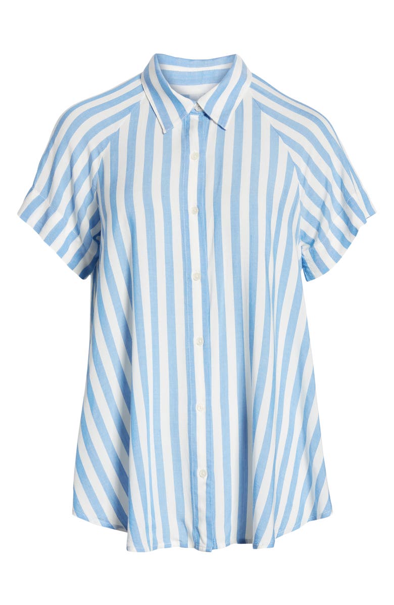 7 For All Mankind <sup>®</sup> Stripe Tie Front Shirt, Alternate, color, 