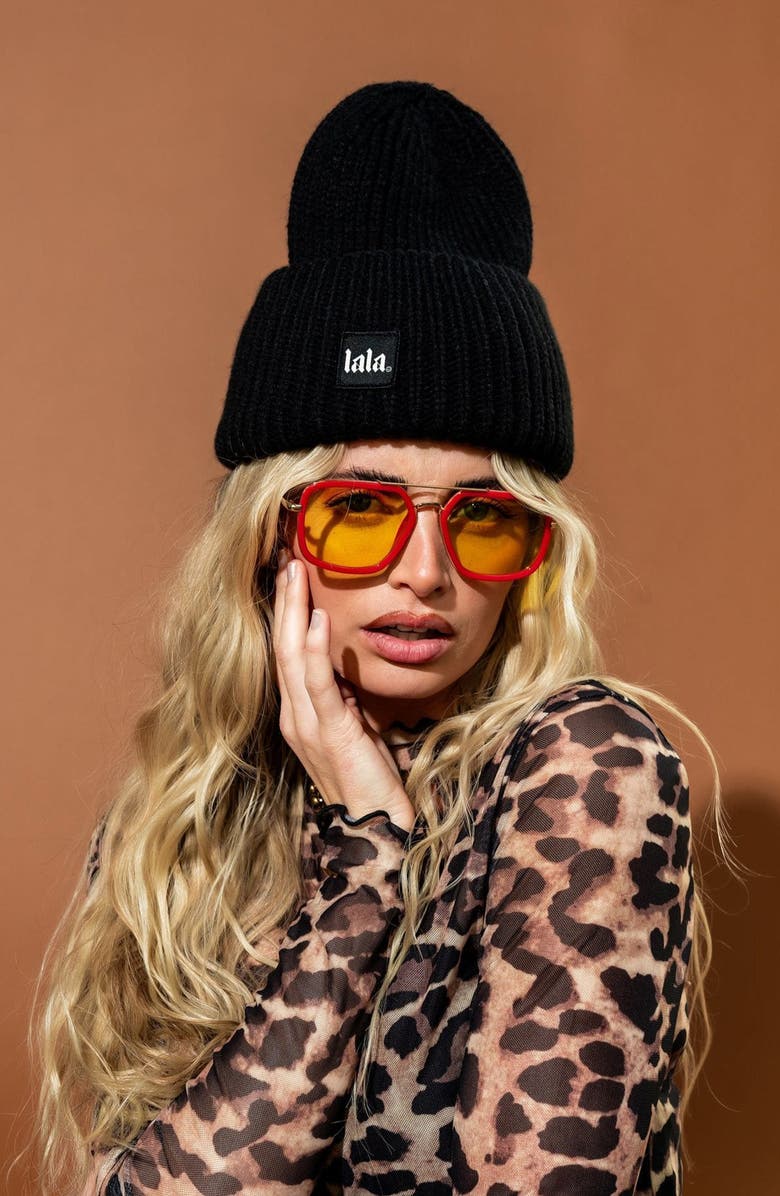 Dressed in Lala Grunge Chic Beanie, Alternate, color, Black