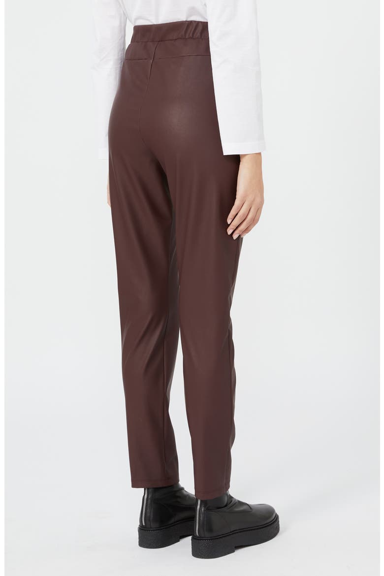 Echo Faux Leather Pull-On Pants, Alternate, color, BORDEAUX