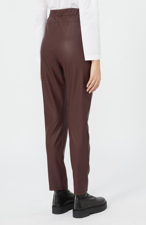 Mm By Max Mara Echo Faux Leather Pull-on Pants In Brown