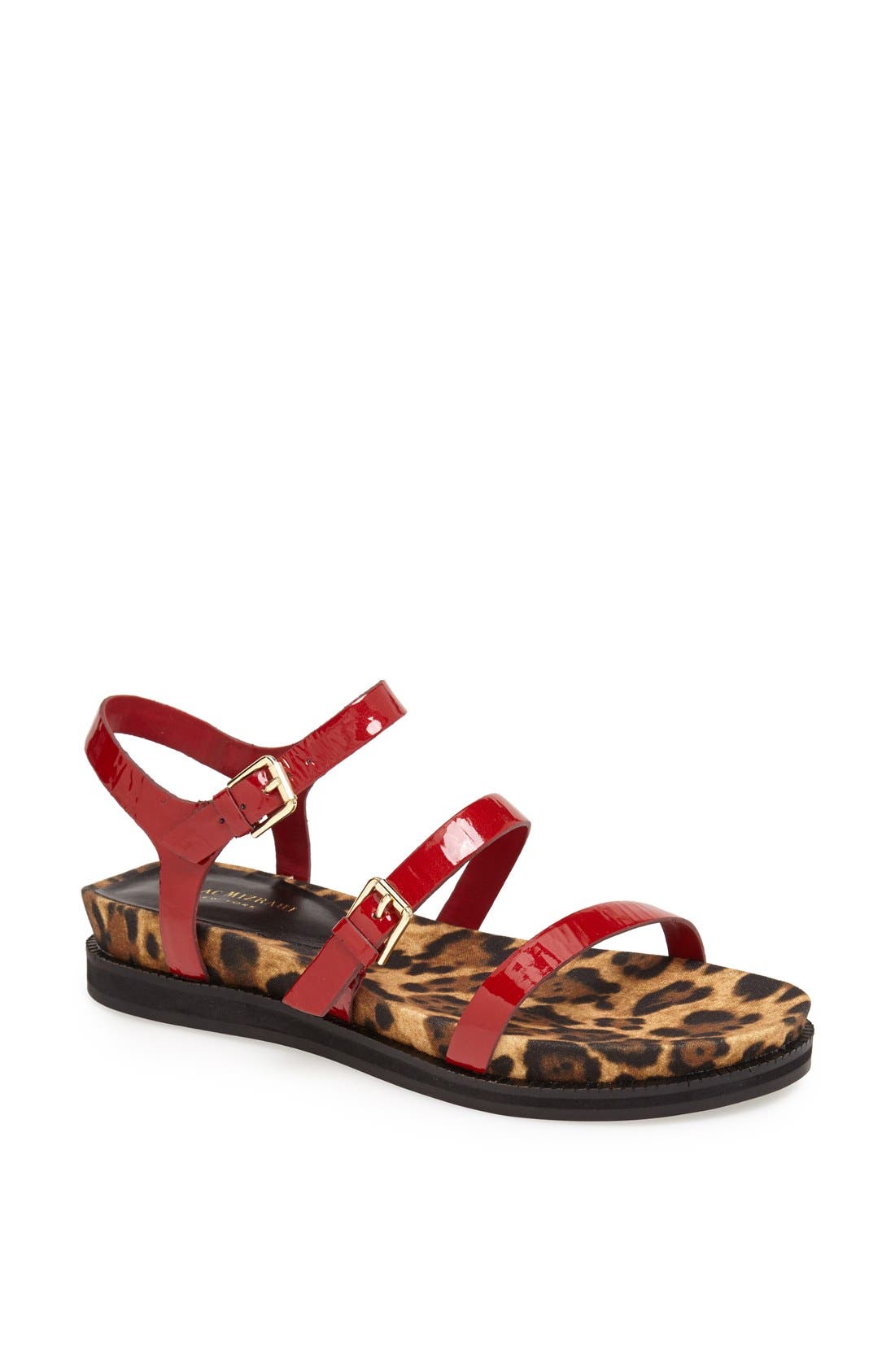 'Beluga' Sandal, Main, color, RED PATENT
